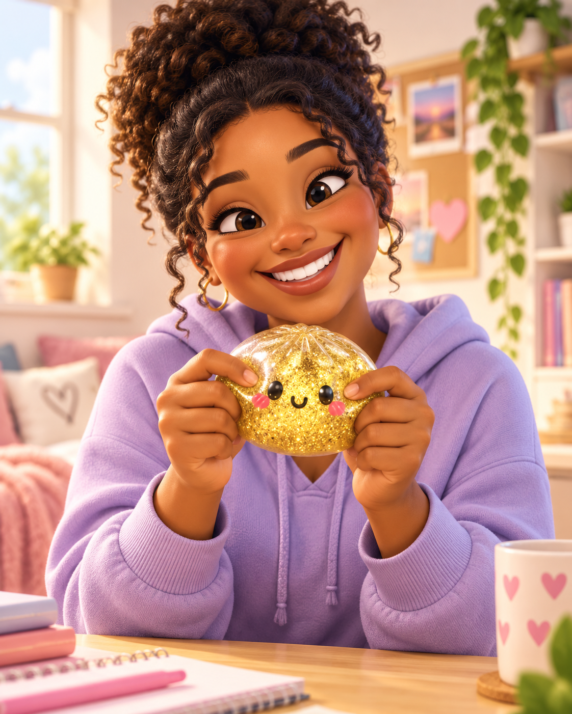 Glitter Dumpling Squishy Toy